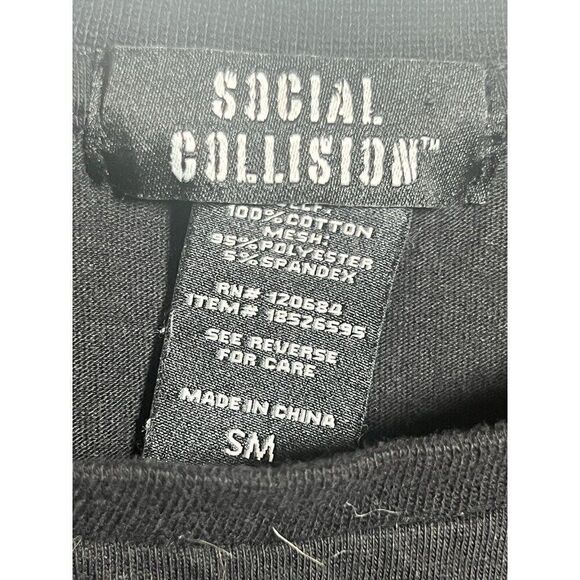 Hot Topic Social Collision Baby Tee Mesh S M Grunge Preppy Goth Argyle. Aa - Picture 5 of 5